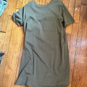 Everlane Cotton T Shirt Dress in Green